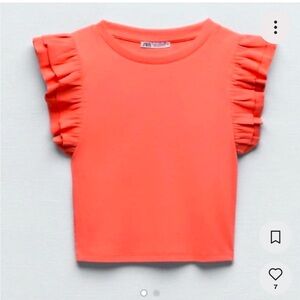 Zara ruffle sleeve crop top